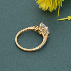 Scalloped Cushion Lab Grown Diamond Trio Engagement Ring - JBR Jeweler