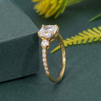 Scalloped Cushion Lab Grown Diamond Trio Engagement Ring