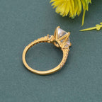 Scalloped Emerald Lab Grown Diamond Trio Engagement Ring - JBR Jeweler