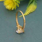 Scalloped Oval Moissanite Diamond Trio Engagement Ring - JBR Jeweler