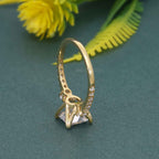 Scalloped Princess Moissanite Diamond Trio Engagement Ring - JBR Jeweler