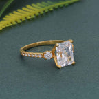 Scalloped Radiant Lab Grown Diamond Trio Engagement Ring - JBR Jeweler
