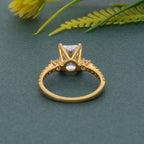 Scalloped Radiant Lab Grown Diamond Trio Engagement Ring - JBR Jeweler
