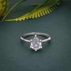 Squared edges Pear Lab Grown Diamond Engagement Ring - JBR Jeweler
