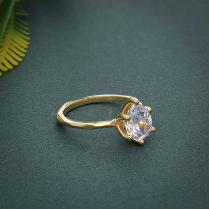 Bague de fiançailles avec diamants cultivés en laboratoire et poire à bords carrés