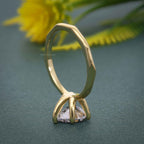 Squared edges Pear Moissanite Diamond Solitaire Ring - JBR Jeweler