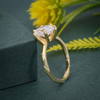 Squared edges Pear Lab Grown Diamond Engagement Ring - JBR Jeweler