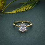 Squared edges Pear Lab Grown Diamond Engagement Ring - JBR Jeweler