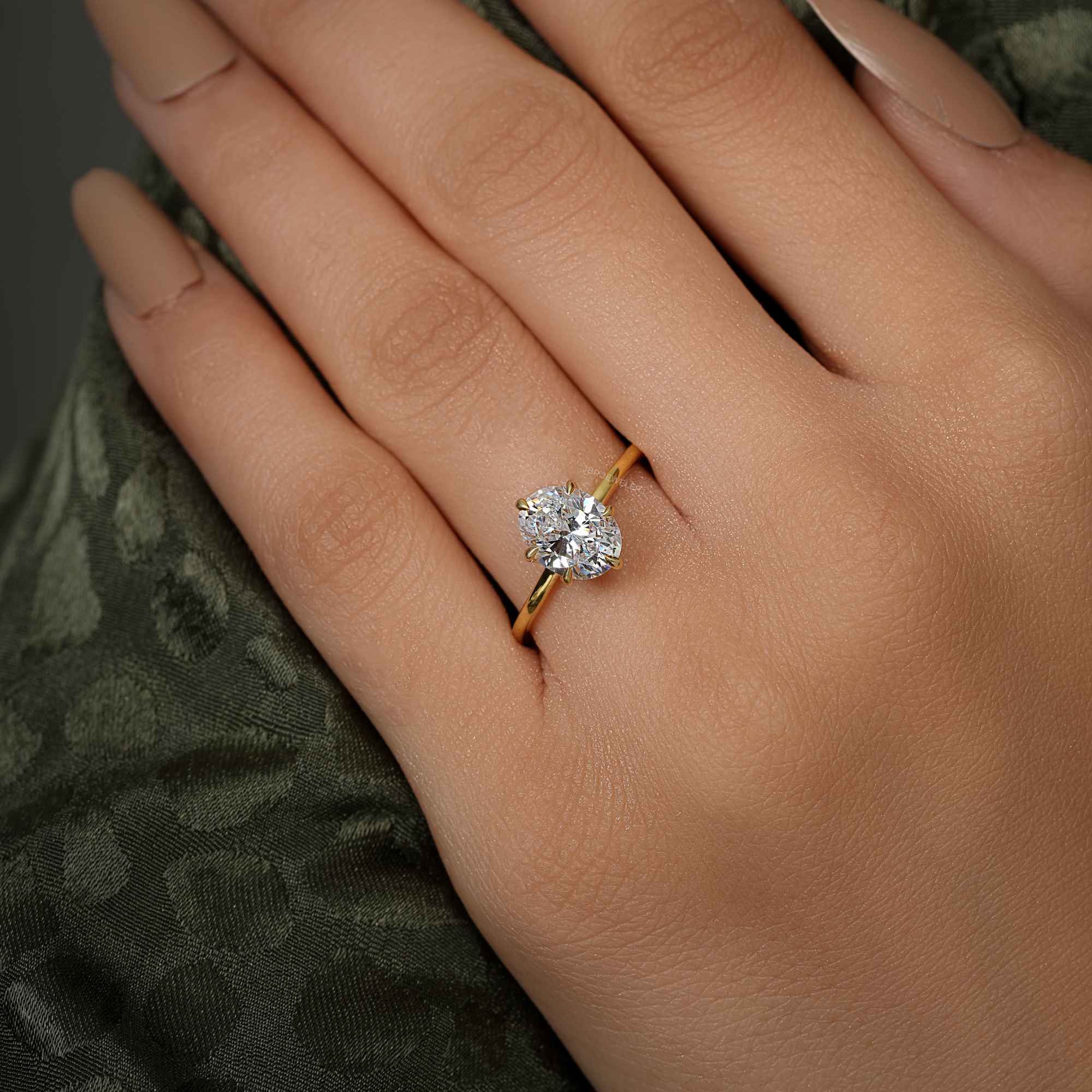 Six Prong Oval Cut Lab Grown Diamond Engagement Ring - JBR Jeweler