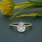 Six Prong Pear Cut Lab Grown Diamond Engagement Ring - JBR Jeweler