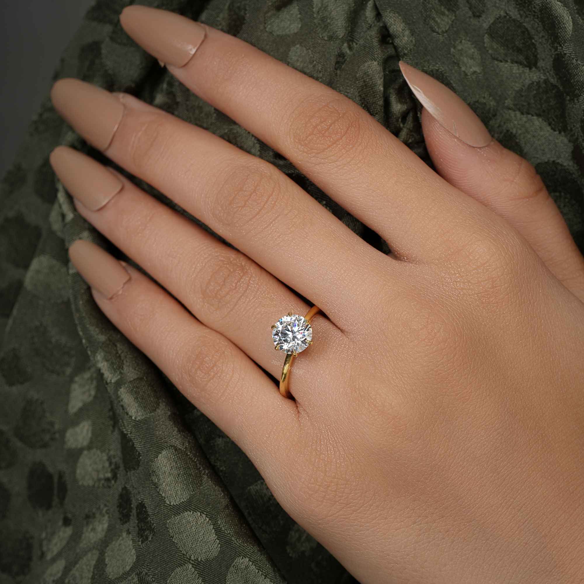 Six Prong Round Brilliant Lab Grown Diamond Engagement Ring - JBR Jeweler
