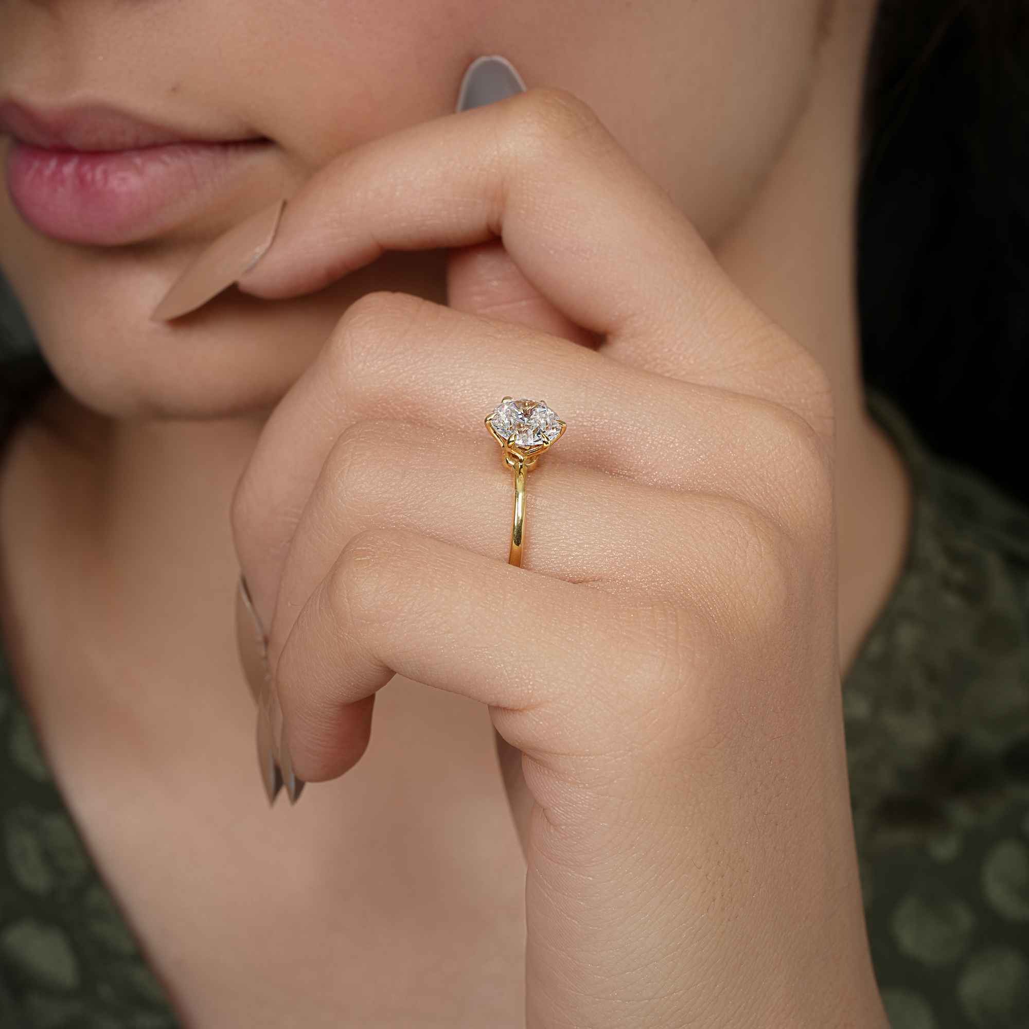 Six Prong Round Cut Moissanite Solitaire Engagement Ring - JBR Jeweler