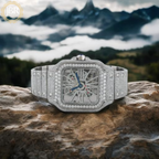 Skeleton Dial Studded Moissanite Iced Out Watch For Men