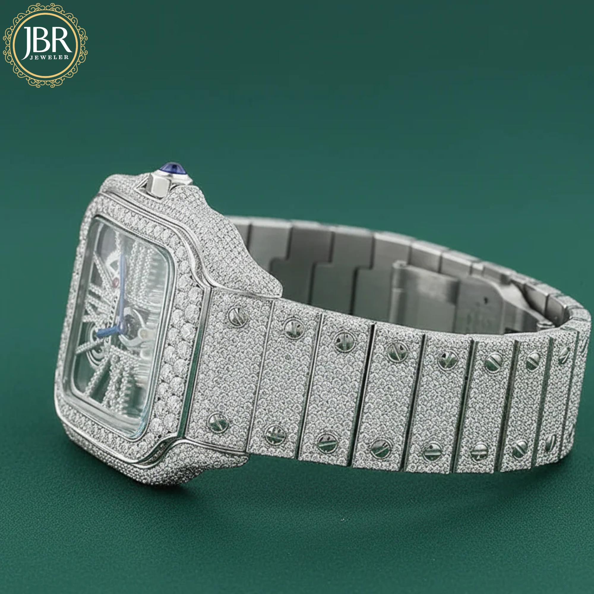 Skeleton Dial Studded Moissanite Iced Out Watch For Men