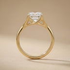 Cushion Moissanite solitaire ring side profile view