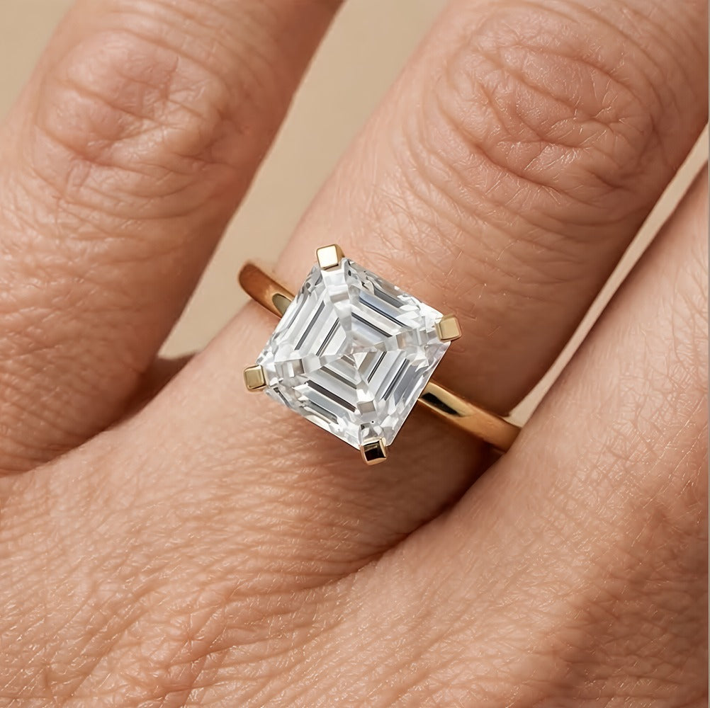 Ethically sourced moissanite solitaire bridal ring