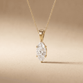 Solitaire Marquise Cut Diamond Pendant Necklace Lab Diamond