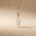 Solitaire Marquise Cut Diamond Pendant Necklace Lab Diamond