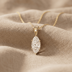 Solitaire Marquise Cut Diamond Pendant Necklace Lab Diamond