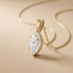 Solitaire Marquise Cut Diamond Pendant Necklace Lab Diamond