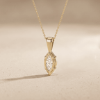 Solitaire Marquise Cut Diamond Pendant Necklace Lab Diamond