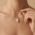 Solitaire Marquise Cut Diamond Pendant Necklace Lab Diamond