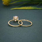 Solitaire Round Cut Lab Grown Diamond Wedding Bridal Ring Sets - JBR Jeweler