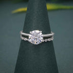 Solitaire Round Cut Lab Grown Diamond Wedding Bridal Ring Sets - JBR Jeweler