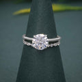 Solitaire Round Cut Moissanite Diamond Wedding Bridal Ring Sets - JBR Jeweler