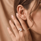 His and hers solitaire bezel oval ring pair