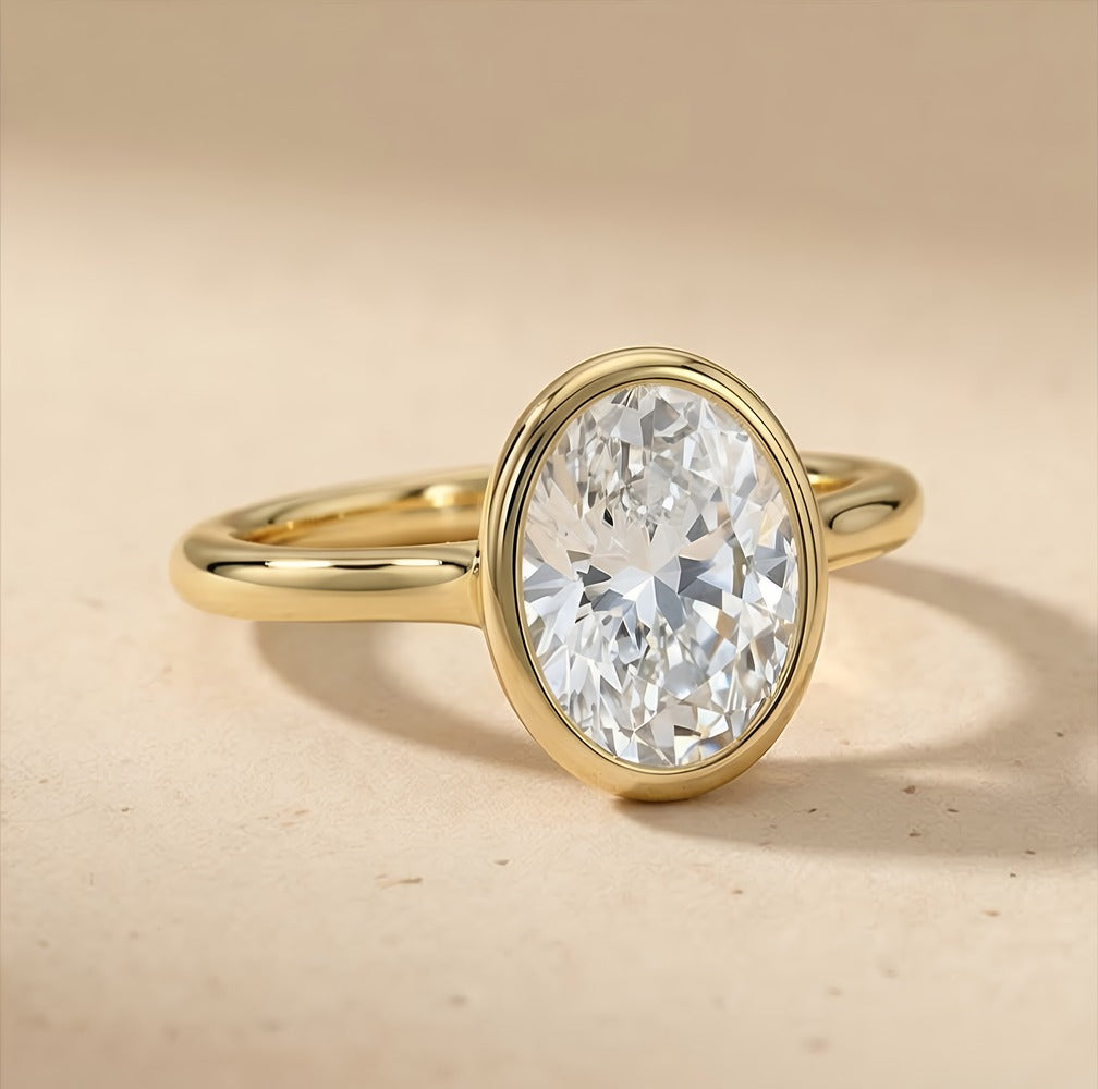 IGI certified solitaire oval lab grown diamond ring