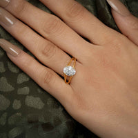 Split Shank Oval Cut Lab Grown Diamond Solitaire Ring