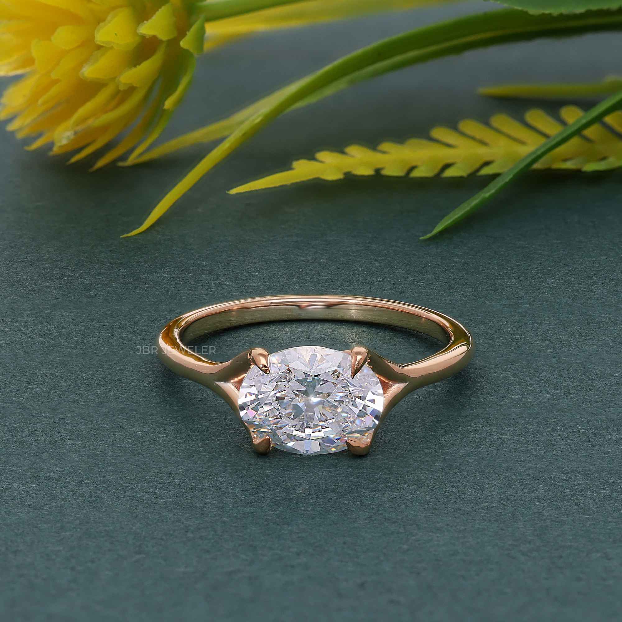 Wrapped Oval Moissanite Diamond Solitaire Engagement Ring - JBR Jeweler
