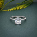 Squared edges Oval Moissanite Diamond Solitaire Ring - JBR Jeweler