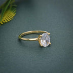 Squared edges Oval Lab Grown Diamond Engagement Ring - JBR Jeweler