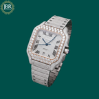 Stainless Steel VVS Moissanite Studded Diamond Two Tone Watch