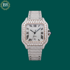 Stainless Steel VVS Moissanite Studded Diamond Two Tone Watch