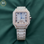 Stainless Steel VVS Moissanite Studded Diamond Two Tone Watch