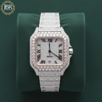 Stainless Steel VVS Moissanite Studded Diamond Two Tone Watch