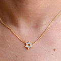 Star moissanite Diamond pendant David Necklace in 14k Real Gold, Celestial Necklace - JBR Jeweler