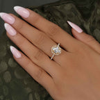 Sunburst Oval Cut Lab Diamond Halo Engagement Ring - JBR Jeweler