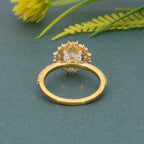 Sunburst Round Cut Lab Diamond Halo Engagement Ring - JBR Jeweler