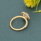 Sunburst Round Cut Lab Diamond Halo Engagement Ring - JBR Jeweler