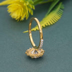 Sunburst Round Cut Moissanite Diamond Halo Engagement Ring - JBR Jeweler