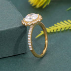 Sunburst Round Cut Moissanite Diamond Halo Engagement Ring - JBR Jeweler