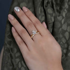 Three Stone Moissanite Diamond Pear Cut Bridal Ring Set - JBR Jeweler