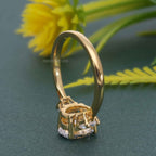Three Stone Oval Cut Lab Diamond Engagement Ring With Side Trapezoid - JBR Jeweler