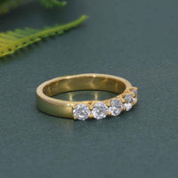 Trellis Five Stone Round Lab Diamond Wedding Ring