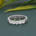 Trellis Five Stone Round Moissanite Diamond Wedding Ring - JBR Jeweler