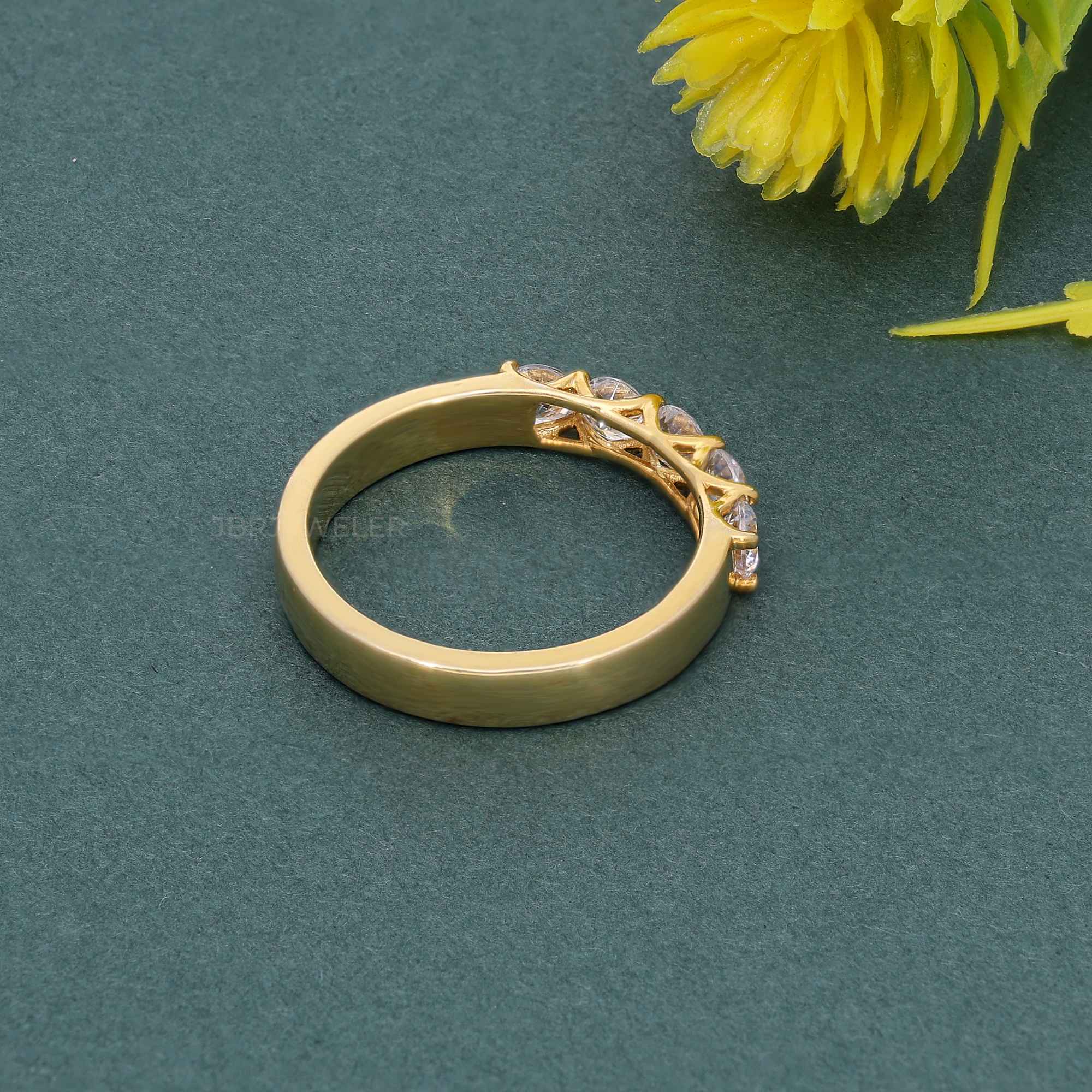 Trellis Five Stone Round Lab Diamond Wedding Ring - JBR Jeweler